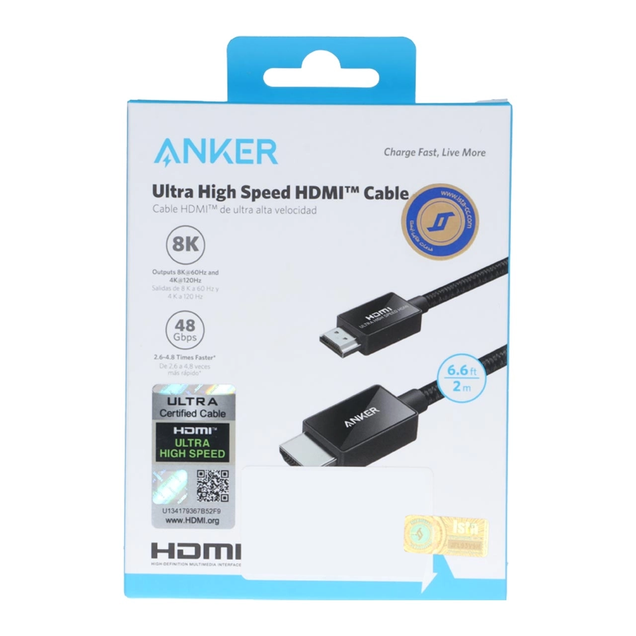 کابل 2.1 متری ANKER HDMI مدل A8743H11 - مشکی (گارانتی 18ماهه حافظه طلایی ایستا)